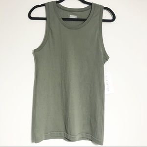Athleta Olive Green Ribbed Tank Top